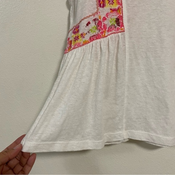 Free People Marcy Embroidered Peplum Ivory Top Size Small - Picture 7 of 13